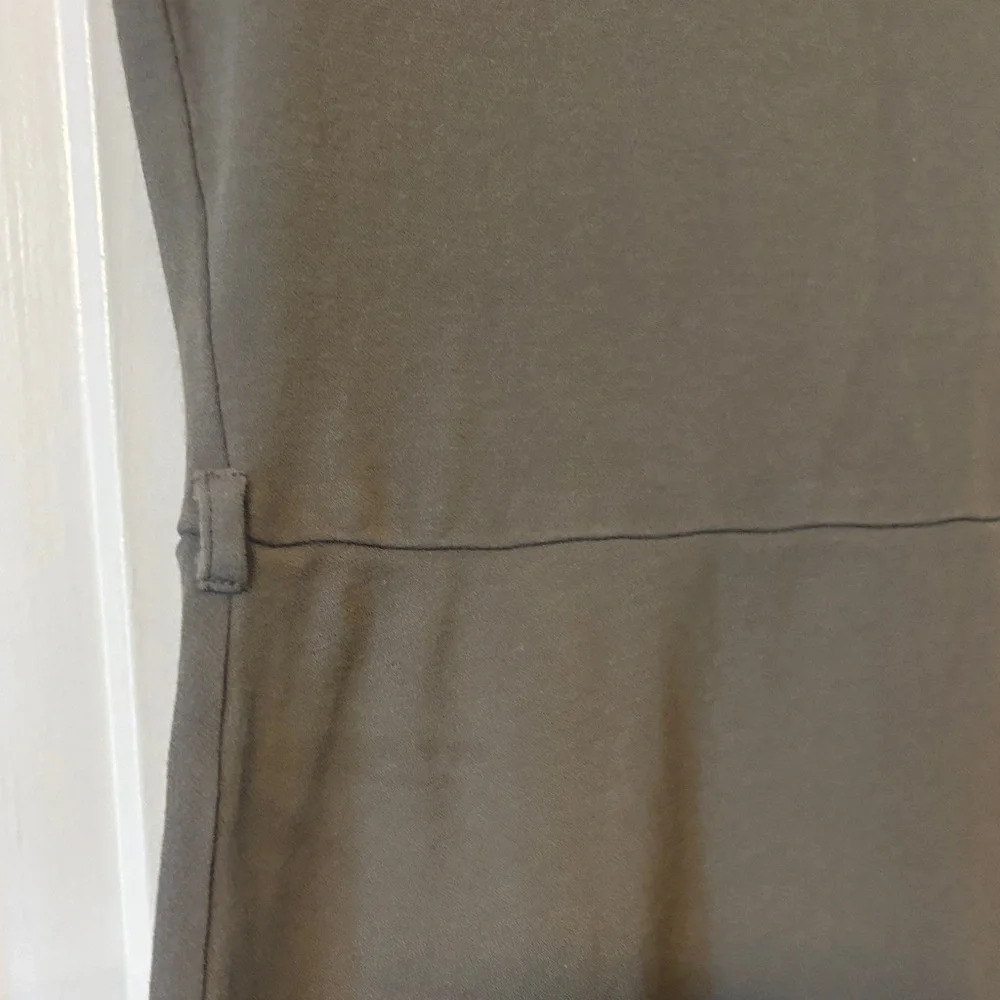 Vince Olive Midi Dress - has hole and missing belt - Picture 3 of 10